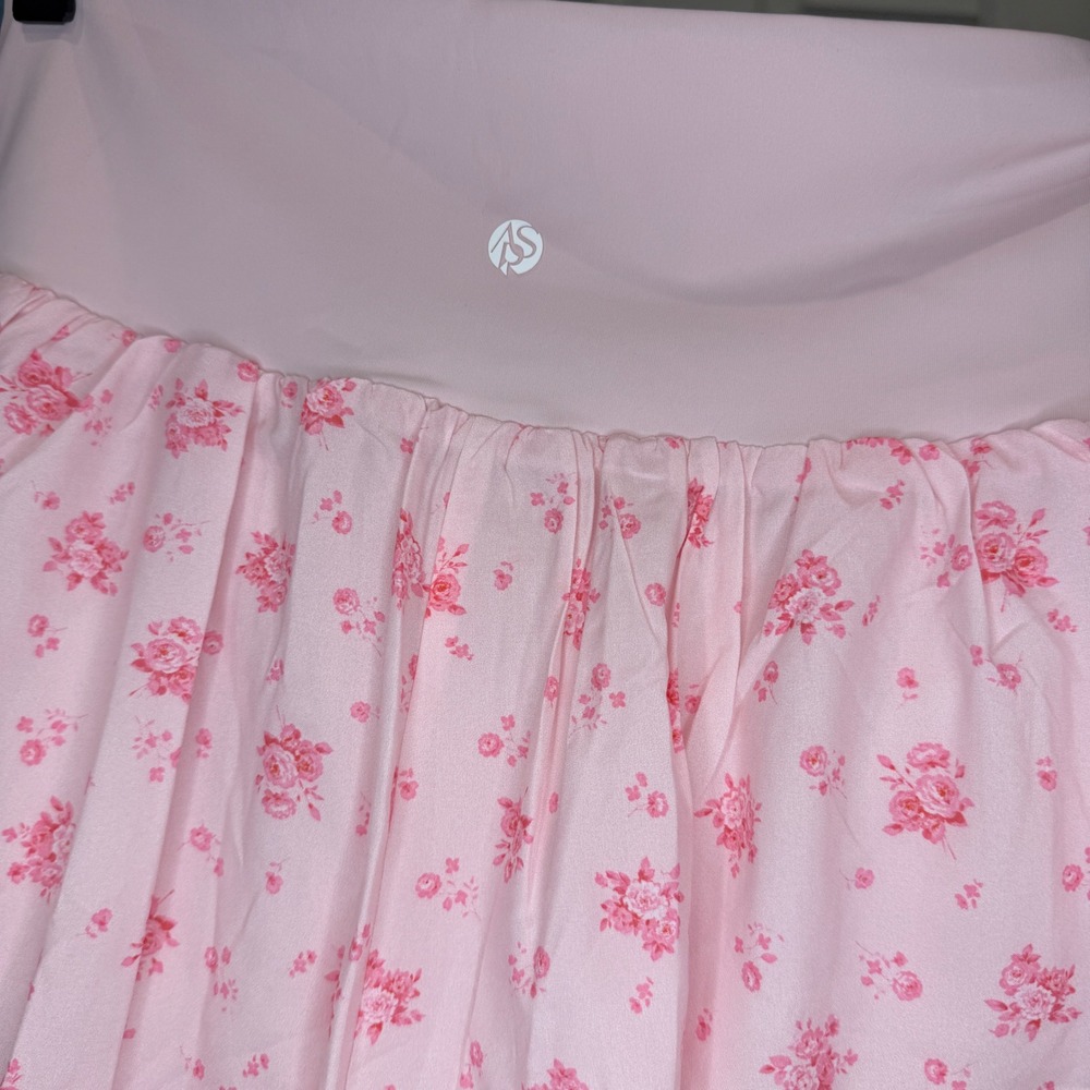 AS Revival Ballerina Pink Floral V-Waist Flowy Athletic Shorts Size XL - Picture 5 of 7